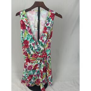 Tommy Bahama Island Cays Fiesta Floral Wrap Romper | M/M | NWT